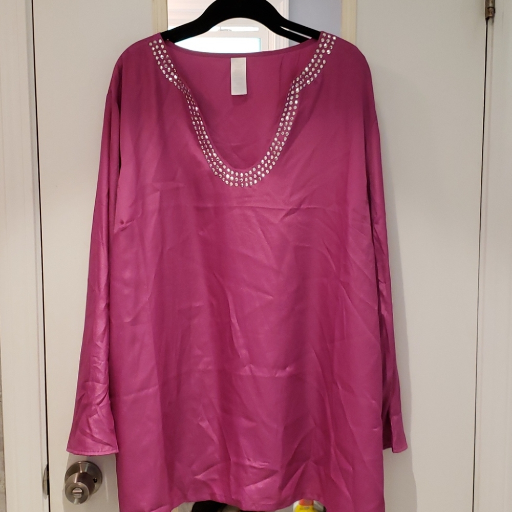 Avon Tunic Silky Pink Jewel neck